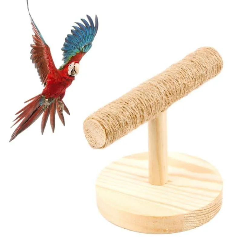 Wood and Sisal Bird's Perch